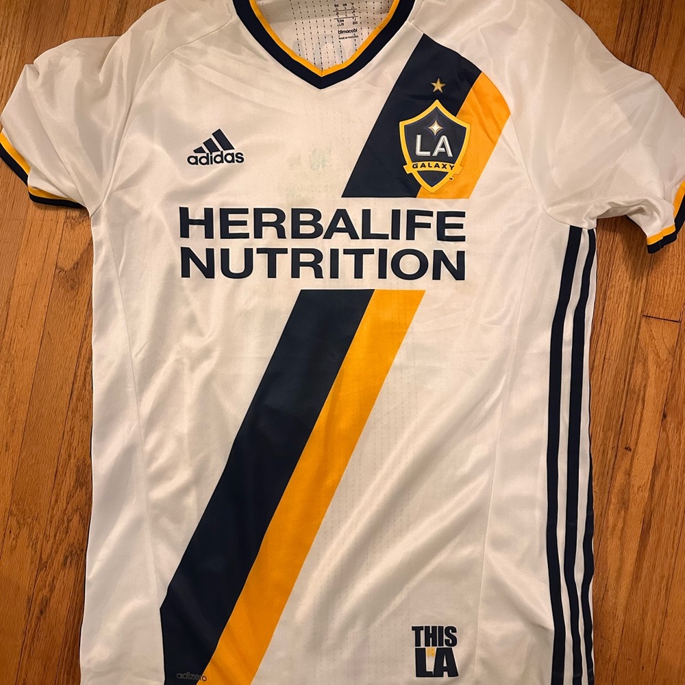 Adidas LA Galaxy Soccer Jersey - White and Yellow